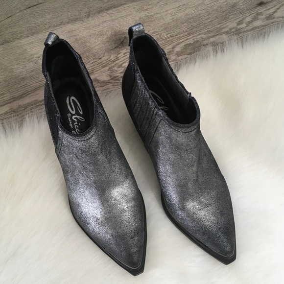 Sbicca Cardinal Pewter Leather Boots Booties - Picture 2 of 8